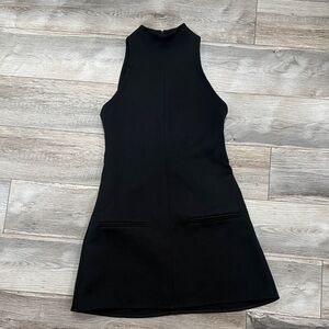 Courreges Paris Elegant Black Sleeveless Dress